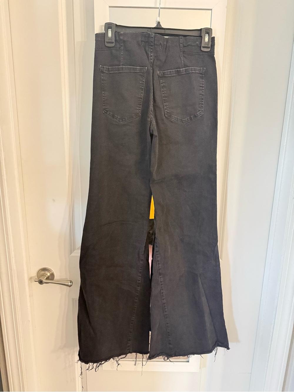 Free People Black Extreme Flare Jeans Raw Hem - Picture 4 of 6